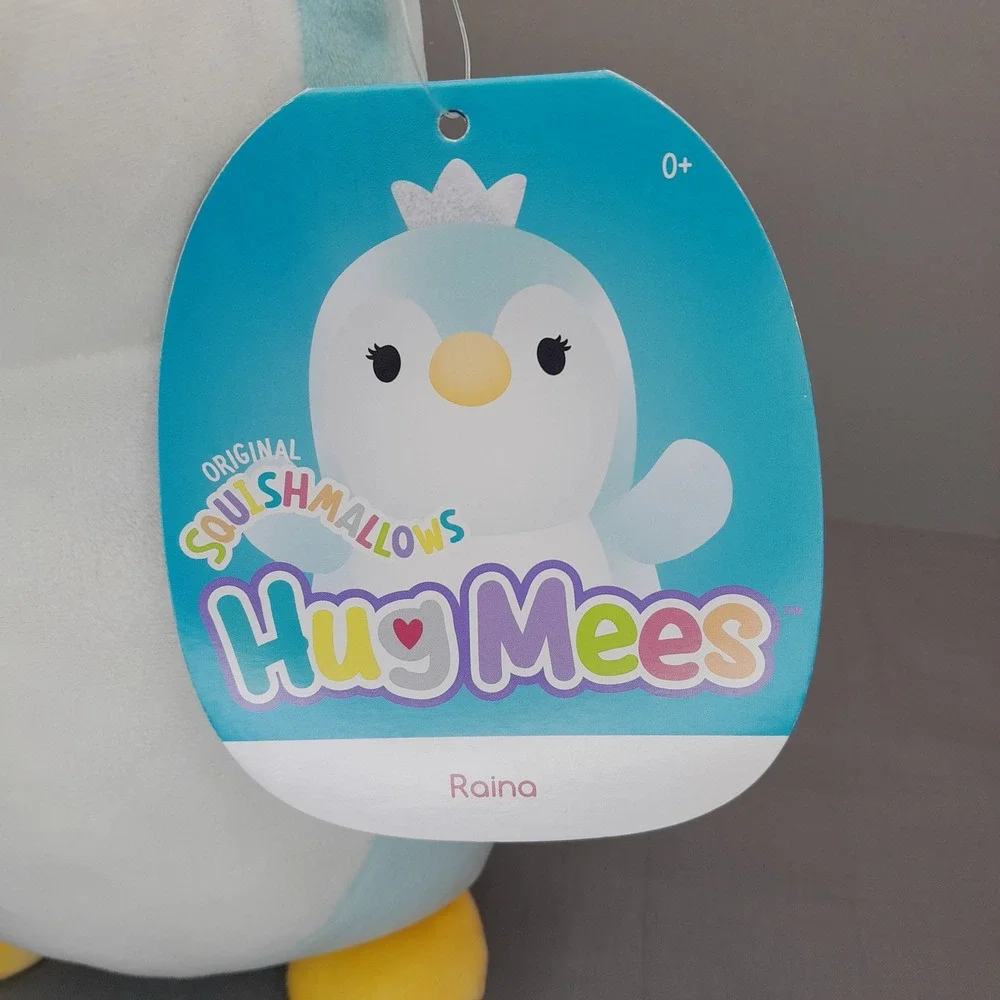 Squishmallows Hug Mees Raina the Penguin 10 Inch Blue Plush Silver Crown NWT